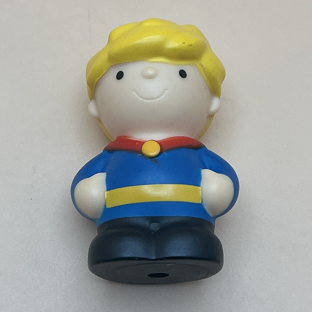 Vintage Small Superman Figure Chibi Blue Superboy Red Cape Chibi Yellow Hair2.5"